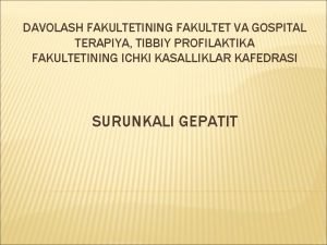 Surunkali gepatit davolash