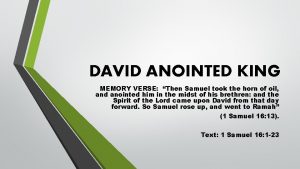David anointed king scripture