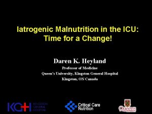 Iatrogenic malnutrition definition