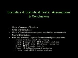 Assumptions in statistics