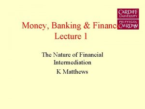 Banking and finance lecture