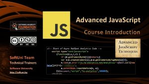Advanced Java Script Course Introduction Soft Uni Team