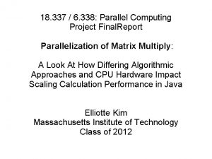 18 337 6 338 Parallel Computing Project Final