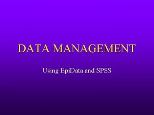 How to export data from epidata to spss