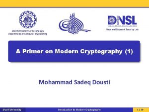 Data and Network Security Lab Sharif University of