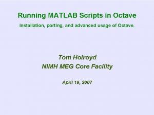 Run matlab script in octave