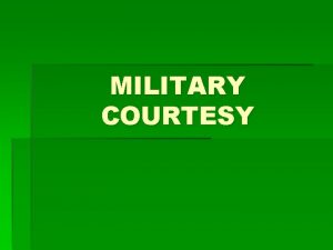Military courtesy definition