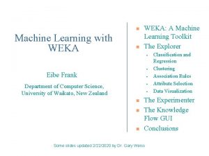 Weka machine learning toolkit