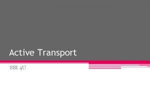 Active Transport SBI 4 U Review Diffusion Osmosis