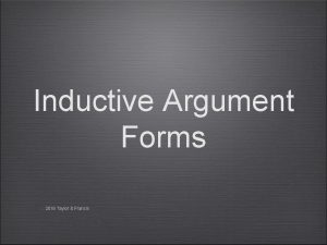 Inductive Argument Forms 2018 Taylor Francis Induction vs