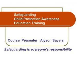 Child protection awareness training
