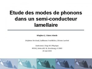 Etude des modes de phonons dans un semiconducteur