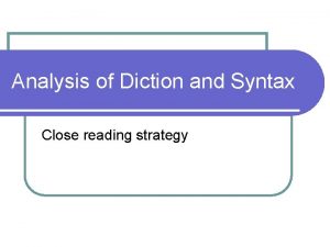Diction analysis