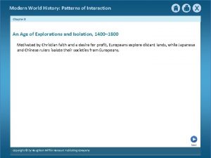 Modern World History Patterns of Interaction Chapter 3