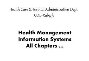 Health Care Hospital Administration Dept COBRabigh Health Management