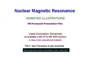 Nuclear Magnetic Resonance ANIMATED ILLUSTRATIONS MS Powerpoint Presentation