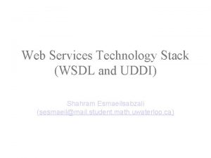 Web service technology stack