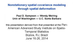 Nonstationary spatial covariance modeling through spatial deformation Paul