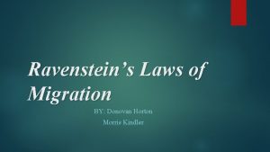 Ravensteins laws