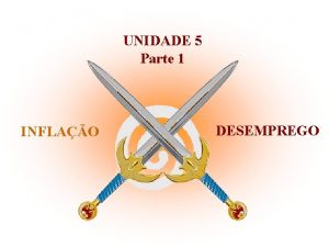 UNIDADE 5 Parte 1 INFLAO DESEMPREGO INFLAO a