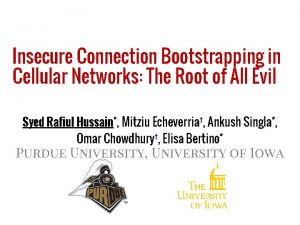 Insecure Connection Bootstrapping in Cellular Networks The Root