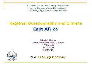 ODINAFRICAGLOSS Training Workshop on SeaLevel Measurement and Interpretation