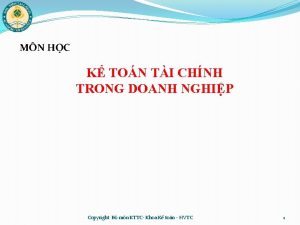 MN HC K TON TI CHNH TRONG DOANH