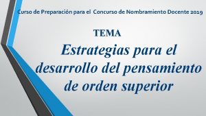 Curso de Preparacin para el Concurso de Nombramiento