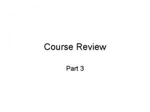 Course Review Part 3 Manual stability control Manual