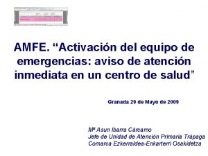 AMFE Activacin del equipo de emergencias aviso de