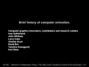 Brief history of computer graphics