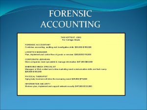 Forensic accountant jobs