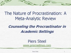 The nature of procrastination