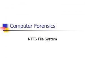 Ntfs file system structure