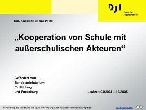 Dipl Soziologin Nadine Pautz Kooperation von Schule mit