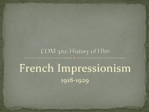 French impressionism in film