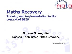 Maths recovery training