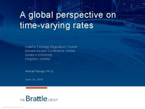 A global perspective on timevarying rates CAMPUT Energy