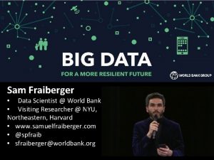 World bank data scientist