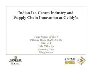 Ice cream supply chain