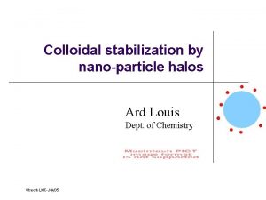 Colloidal stabilization by nanoparticle halos Ard Louis Dept