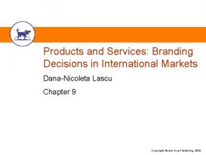 Branding decisions in international marketing