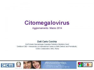 Citomegalovirus Aggiornamento Marzo 2014 Dott Carlo Corchia Gi