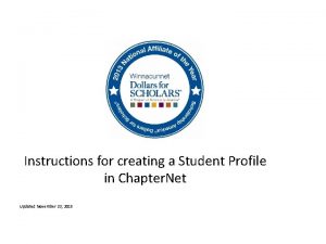 Creating a student profile