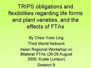 TRIPS obligations and flexibilities regarding life forms and