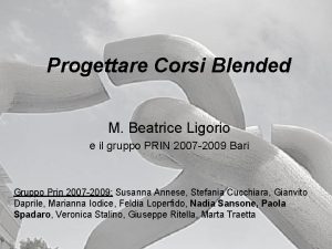 Progettare Corsi Blended M Beatrice Ligorio e il