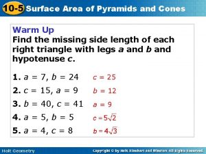10-5 surface area of pyramids and cones