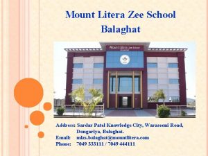 Mount litera zee school balaghat