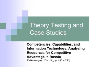 Theory testing case study