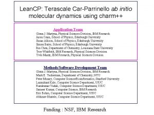 Lean CP Terascale CarParrinello ab initio molecular dynamics